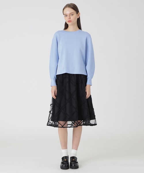 BLUE LABEL CRESTBRIDGE（ブルーレーベルクレストブリッジ）の「コットンポリエステルスムースニットプルオーバー（ニット/セーター・レディース・レッド系その他/ダークネイビー/イエロー/オフホワイト/ブルー・38）」の16枚目の写真