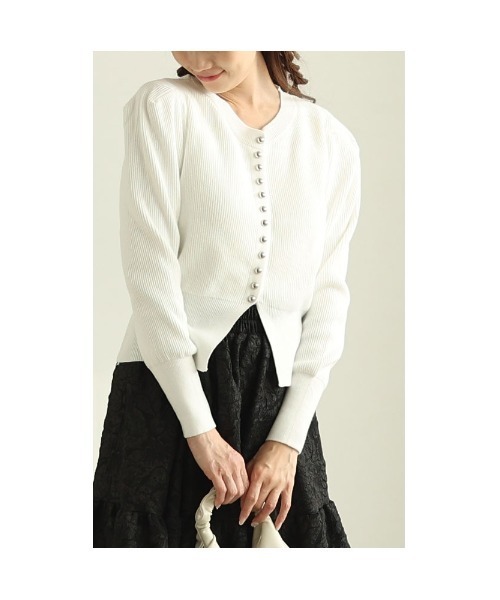 Sawa a la mode(サワアラモード)の「カーディガンと花柄ジャガードスカートのセットアップ(ワンピース・レディース・ホワイト/ブラック・FREE)」の6枚目の写真