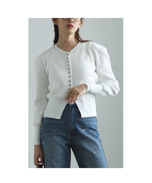 Sawa a la mode(サワアラモード)の「カーディガンと花柄ジャガードスカートのセットアップ(ワンピース・レディース・ホワイト/ブラック・FREE)」の10枚目の写真
