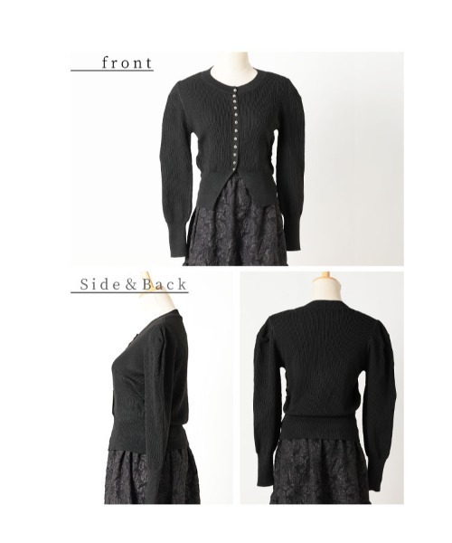 Sawa a la mode(サワアラモード)の「カーディガンと花柄ジャガードスカートのセットアップ(ワンピース・レディース・ホワイト/ブラック・FREE)」の21枚目の写真