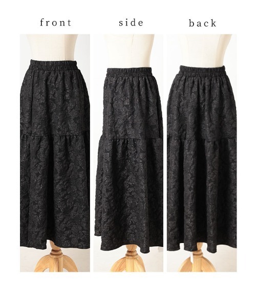 Sawa a la mode(サワアラモード)の「カーディガンと花柄ジャガードスカートのセットアップ(ワンピース・レディース・ホワイト/ブラック・FREE)」の22枚目の写真