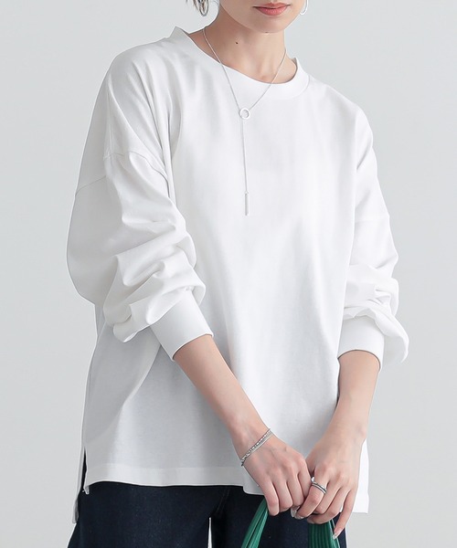 n'OrLABEL(ノアールレーベル)の「パフスリーブカットソー(Tシャツ/カットソー・レディース・ブルー/オフホワイト/ピンク/ブラック・1/2)」の2枚目の写真