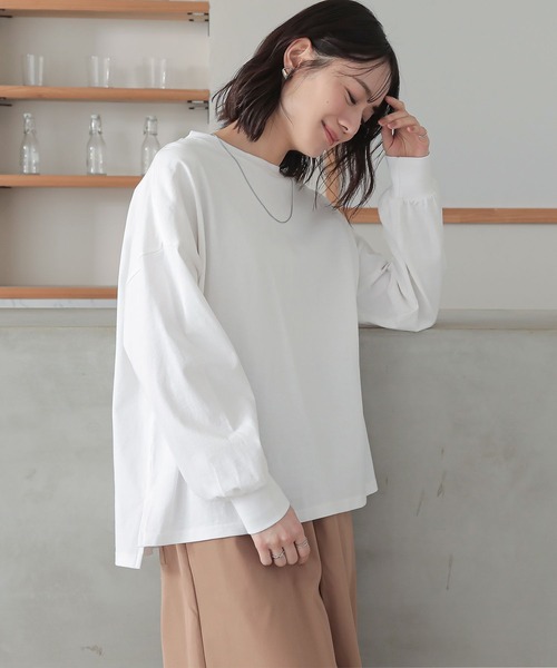 n'OrLABEL(ノアールレーベル)の「パフスリーブカットソー(Tシャツ/カットソー・レディース・ブルー/オフホワイト/ピンク/ブラック・1/2)」の7枚目の写真