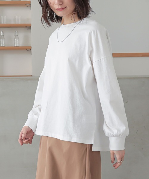 n'OrLABEL(ノアールレーベル)の「パフスリーブカットソー(Tシャツ/カットソー・レディース・ブルー/オフホワイト/ピンク/ブラック・1/2)」の6枚目の写真