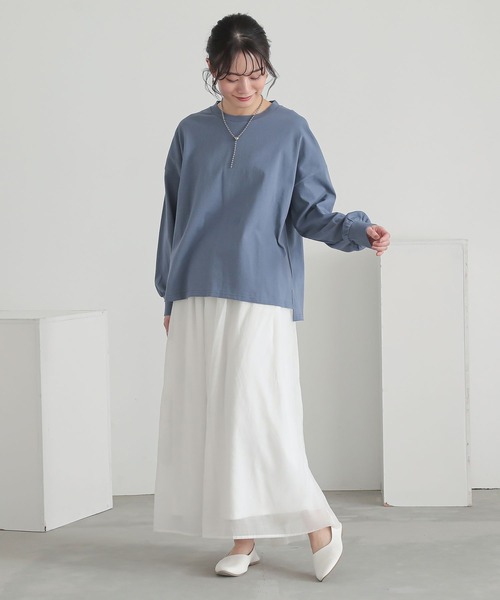 n'OrLABEL(ノアールレーベル)の「パフスリーブカットソー(Tシャツ/カットソー・レディース・ブルー/オフホワイト/ピンク/ブラック・1/2)」の18枚目の写真
