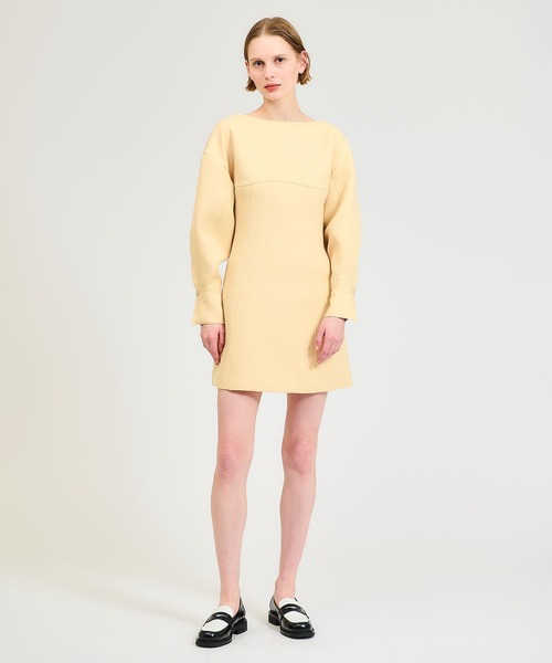 ESTNATION(エストネーション)の「ESTNATION / ポリエステル ダブルクロス ミニワンピース(ワンピース・レディース・ブラック/イエロー・36/38)」の8枚目の写真