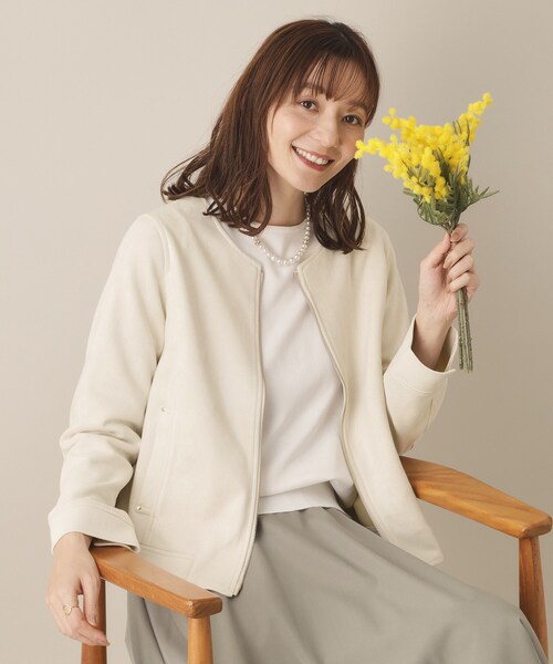 セール】【通勤／M・Lサイズ展開】カットフェイクスエードジャケット