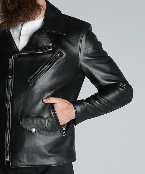 schott(ショット)の「Schott/ショット/ 228US LAMB RIDERS JACKET/ラムレザー ライダースジャケット(ライダースジャケット・メンズ・ブラック・34/44/40/38/42/36)」の4枚目の写真