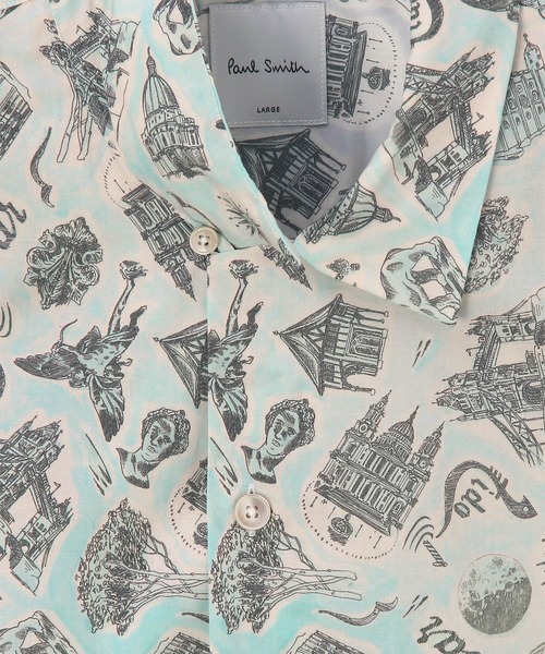 ヴィンテージ ポールスミス 胡蝶蘭シャツPaul Smith Size M. ※現在のL相当 Paul Smith（ポールスミス）の「\"Gondola\" オープンカラーシャツ