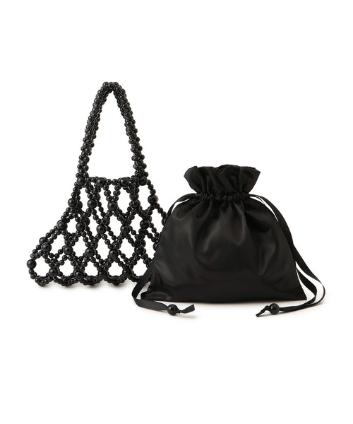 ROPE' PICNIC（ロペピクニック）の「ポーチ付きビーズハンドバッグ（ハンドバッグ・レディース・ブラック/オフホワイト・FREE）」の9枚目の写真