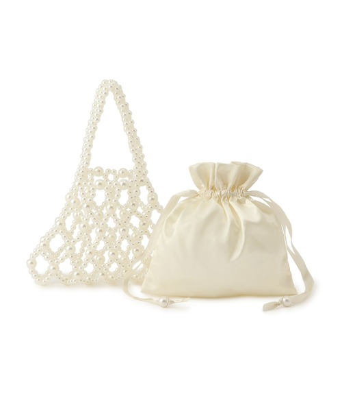 ROPE' PICNIC（ロペピクニック）の「ポーチ付きビーズハンドバッグ（ハンドバッグ・レディース・ブラック/オフホワイト・FREE）」の6枚目の写真