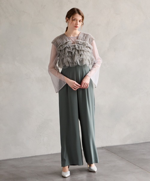 セール】【WEB限定】チュールフリルベスト×キャミソール