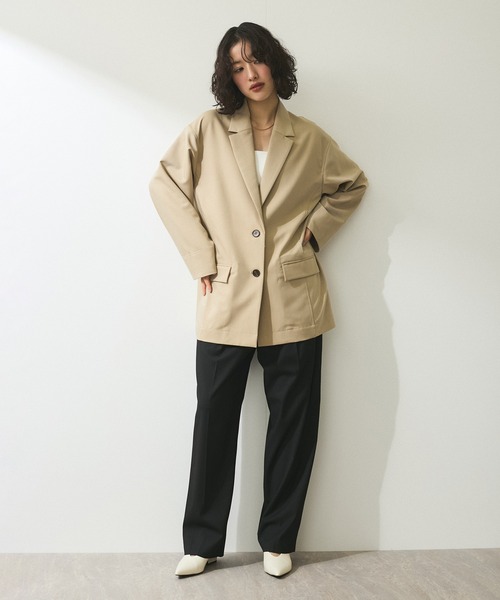ADAM ET ROPE'（アダムエロペ）の「【WEB限定】シングルブレストシャツジャケット（テーラードジャケット・レディース・ブラック/ベージュ/ブラウン・FREE）」の8枚目の写真
