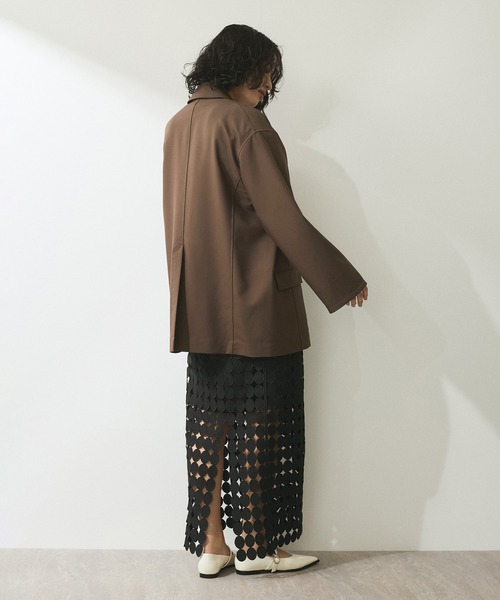 ADAM ET ROPE'（アダムエロペ）の「【WEB限定】シングルブレストシャツジャケット（テーラードジャケット・レディース・ブラック/ベージュ/ブラウン・FREE）」の10枚目の写真