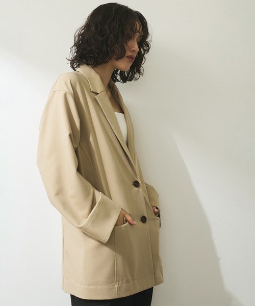 ADAM ET ROPE'（アダムエロペ）の「【WEB限定】シングルブレストシャツジャケット（テーラードジャケット・レディース・ブラック/ベージュ/ブラウン・FREE）」の15枚目の写真