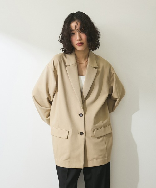 ADAM ET ROPE'（アダムエロペ）の「【WEB限定】シングルブレストシャツジャケット（テーラードジャケット・レディース・ブラック/ベージュ/ブラウン・FREE）」の17枚目の写真