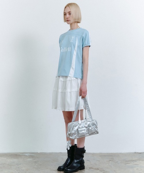 .KOM(ドットコム)の「A'GEM/9 × .kom 『FALLETT/ファレット』 SPORTS CLUB FOOTBALL JERSEY/スポーツクラブフットボールジャージ(Tシャツ/カットソー・レディース・ライトブルー/ブラック・M)」の15枚目の写真