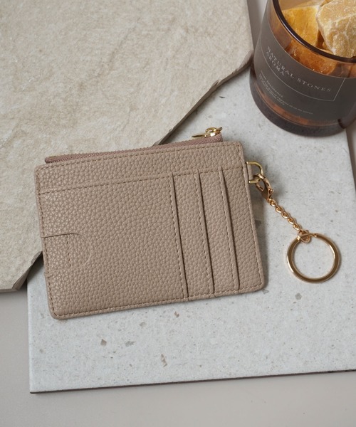 ammy.（エイミードット）の「【 ammy. / エイミードット 】 薄型 キーチェーン付 フラグメントケース / カードケース コインケース（カードケース・レディース・ホワイト/ベージュ/ブラック/ピンクベージュ・FREE）」の4枚目の写真