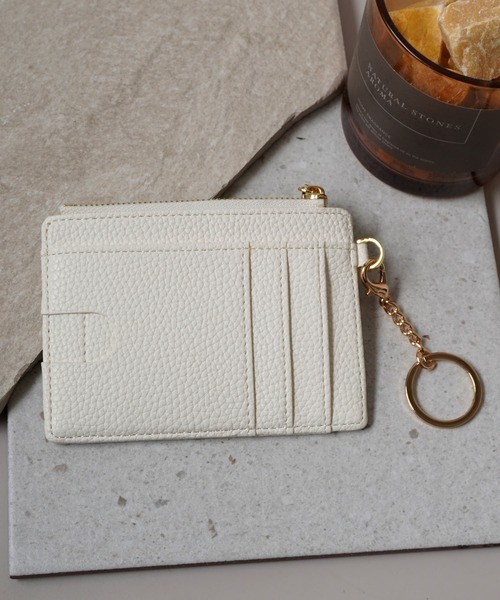 ammy.（エイミードット）の「【 ammy. / エイミードット 】 薄型 キーチェーン付 フラグメントケース / カードケース コインケース（カードケース・レディース・ホワイト/ベージュ/ブラック/ピンクベージュ・FREE）」の2枚目の写真