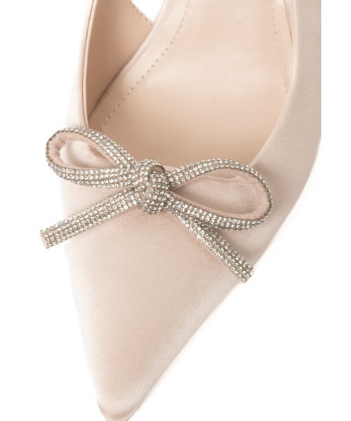 R&E（アールアンドイー）の「【R&E】ビジューリボンバックストラップヒールパンプス（パンプス・レディース・ピンクベージュ/ブラック・22cm/24.5cm/24cm/23.5cm/23cm/22.5cm）」の10枚目の写真
