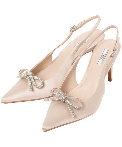 R&E（アールアンドイー）の「【R&E】ビジューリボンバックストラップヒールパンプス（パンプス・レディース・ピンクベージュ/ブラック・22cm/24.5cm/24cm/23.5cm/23cm/22.5cm）」の17枚目の写真