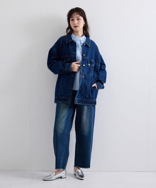 VICKY（ビッキー）の「カーブダメージデニムパンツ≪洗濯機で洗える≫（デニムパンツ・レディース・ブラック/ブルー/ライトブルー・M/L）」の14枚目の写真