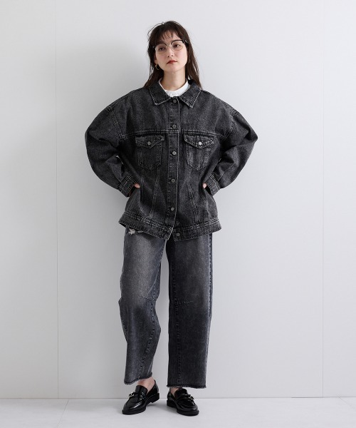 VICKY（ビッキー）の「カーブダメージデニムパンツ≪洗濯機で洗える≫（デニムパンツ・レディース・ブラック/ブルー/ライトブルー・M/L）」の16枚目の写真
