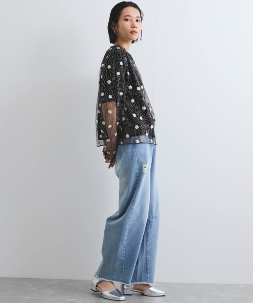 VICKY（ビッキー）の「カーブダメージデニムパンツ≪洗濯機で洗える≫（デニムパンツ・レディース・ブラック/ブルー/ライトブルー・M/L）」の19枚目の写真