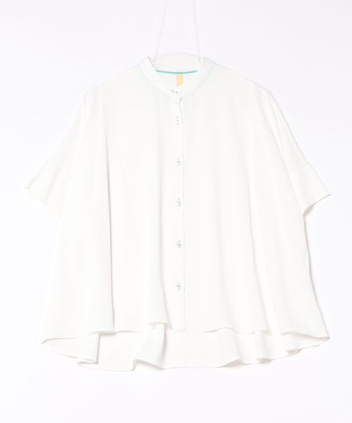 Q(キュー)の「BOXシルエット5分袖シャツ(シャツ/ブラウス・レディース・ブラック/ホワイト/モスグリーン・MEDIUM)」の22枚目の写真