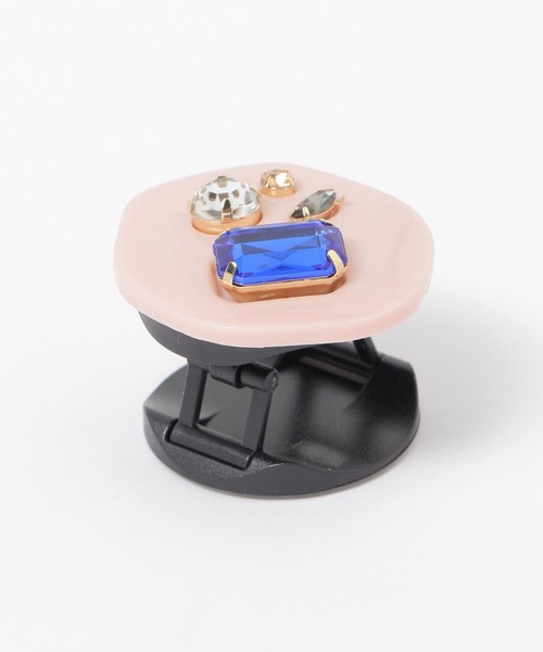 tiny tiny（ティニーティニー）の「ビジューグリップ[tiny tiny(ティニーティニー)]（スマホグッズ・レディース・ホワイト/ピンク・0）」の4枚目の写真