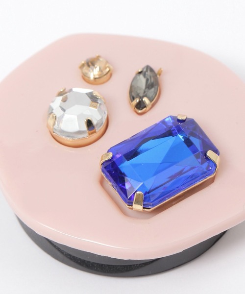 tiny tiny（ティニーティニー）の「ビジューグリップ[tiny tiny(ティニーティニー)]（スマホグッズ・レディース・ホワイト/ピンク・0）」の5枚目の写真