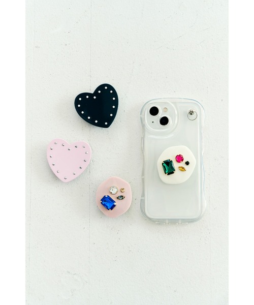 tiny tiny（ティニーティニー）の「ビジューグリップ[tiny tiny(ティニーティニー)]（スマホグッズ・レディース・ホワイト/ピンク・0）」の10枚目の写真