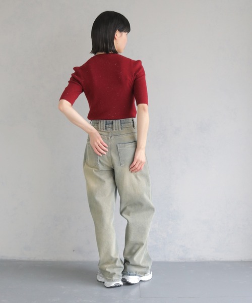 cheriella（シェリエラ）の「【cheriella】パフスリーブラメニットトップス PUFF SLEEVE LAME KNIT TOPS（ニット/セーター・レディース・ブラック/ベージュ/ワイン・M）」の19枚目の写真