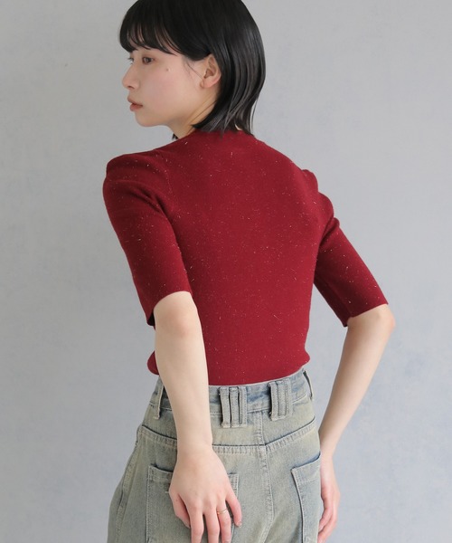cheriella（シェリエラ）の「【cheriella】パフスリーブラメニットトップス PUFF SLEEVE LAME KNIT TOPS（ニット/セーター・レディース・ブラック/ベージュ/ワイン・M）」の17枚目の写真
