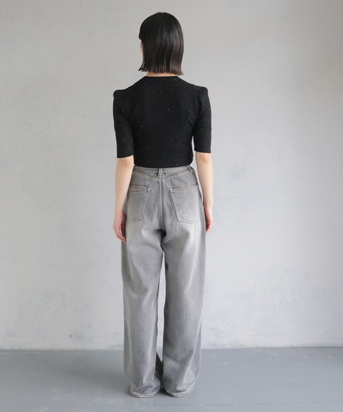 cheriella（シェリエラ）の「【cheriella】パフスリーブラメニットトップス PUFF SLEEVE LAME KNIT TOPS（ニット/セーター・レディース・ブラック/ベージュ/ワイン・M）」の6枚目の写真
