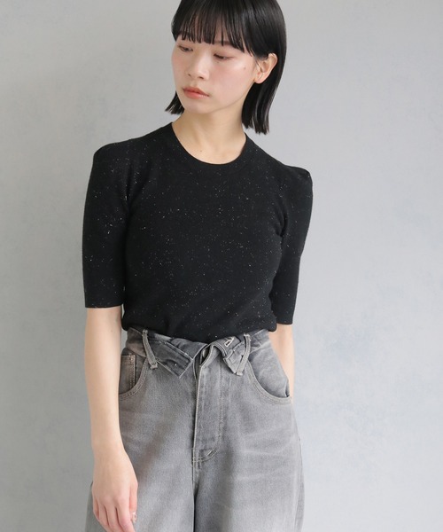 cheriella（シェリエラ）の「【cheriella】パフスリーブラメニットトップス PUFF SLEEVE LAME KNIT TOPS（ニット/セーター・レディース・ブラック/ベージュ/ワイン・M）」の22枚目の写真
