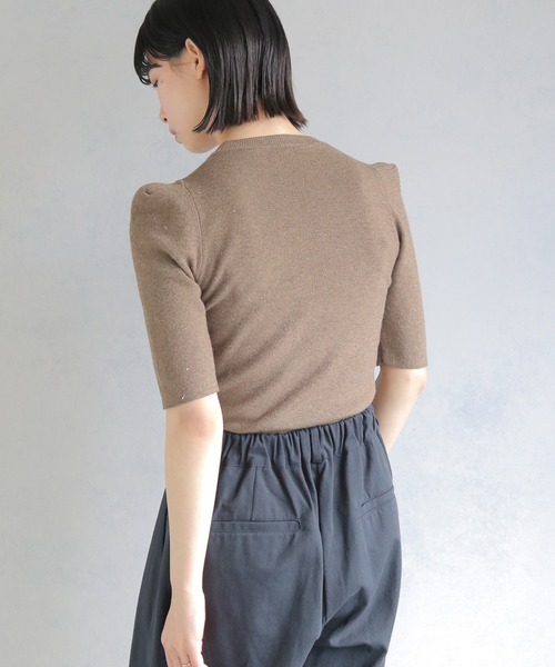 cheriella（シェリエラ）の「【cheriella】パフスリーブラメニットトップス PUFF SLEEVE LAME KNIT TOPS（ニット/セーター・レディース・ブラック/ベージュ/ワイン・M）」の11枚目の写真