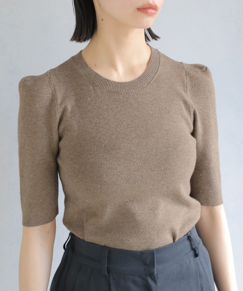 cheriella（シェリエラ）の「【cheriella】パフスリーブラメニットトップス PUFF SLEEVE LAME KNIT TOPS（ニット/セーター・レディース・ブラック/ベージュ/ワイン・M）」の20枚目の写真