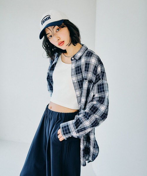 LEPSIM(レプシィム)の「チェックシャツ 323429(シャツ/ブラウス・レディース・ブラック/ネイビー/ベージュ・FREE)」の3枚目の写真