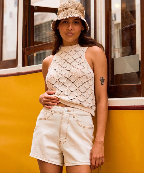 ROXY（ロキシー）の「TROPIC SKY/ロキシーノースリーブニット（ニット/セーター・レディース・ホワイト・MEDIUM/SMALL）」の2枚目の写真