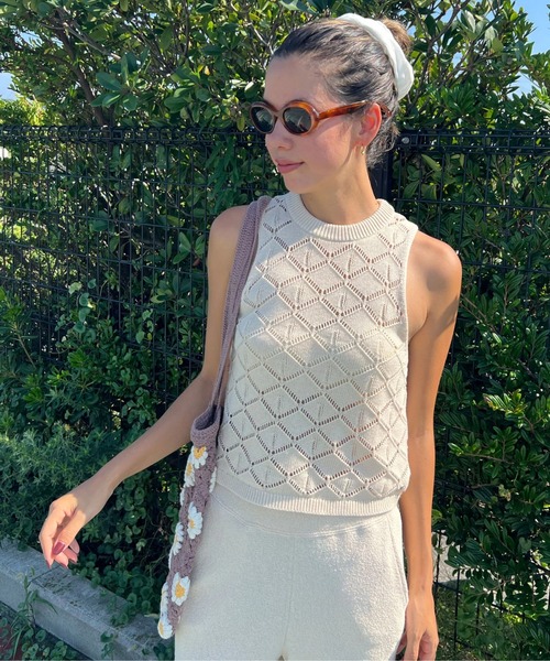 ROXY（ロキシー）の「TROPIC SKY/ロキシーノースリーブニット（ニット/セーター・レディース・ホワイト・MEDIUM/SMALL）」の3枚目の写真