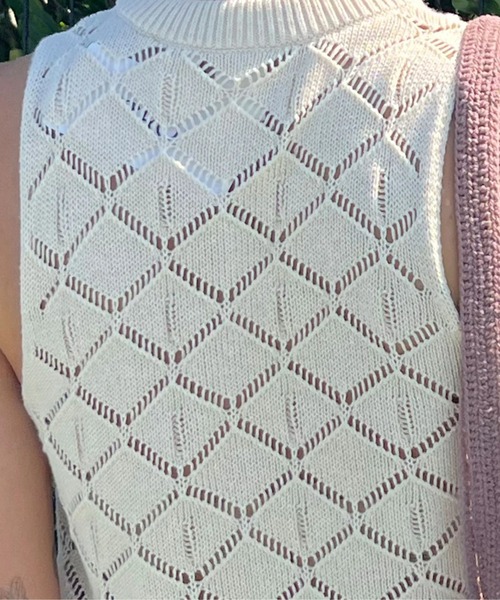 ROXY（ロキシー）の「TROPIC SKY/ロキシーノースリーブニット（ニット/セーター・レディース・ホワイト・MEDIUM/SMALL）」の5枚目の写真