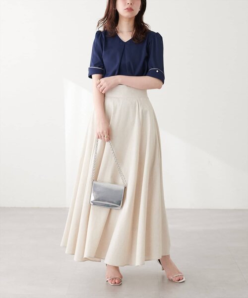 natural couture(ナチュラルクチュール)の「【WEB限定】osono三角カフス配色Vネックブラウス(シャツ/ブラウス・レディース・オフホワイト/ブラック/サックスブルー/ネイビー/ドット/イエロー/ラベンダー・FREE)」の18枚目の写真