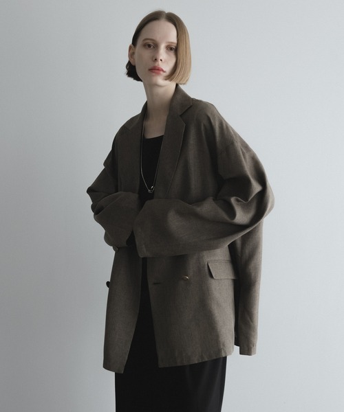 remer(リメール)の「loose synthetic linen summer tailored jacket / ルーズシンセティックリネンサマーテーラードジャケット(テーラードジャケット・メンズ・グレー/ブラウン・X-SMALL/SMALL/MEDIUM/LARGE)」の15枚目の写真