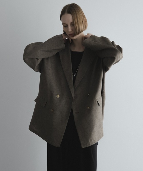remer(リメール)の「loose synthetic linen summer tailored jacket / ルーズシンセティックリネンサマーテーラードジャケット(テーラードジャケット・メンズ・グレー/ブラウン・X-SMALL/SMALL/MEDIUM/LARGE)」の12枚目の写真