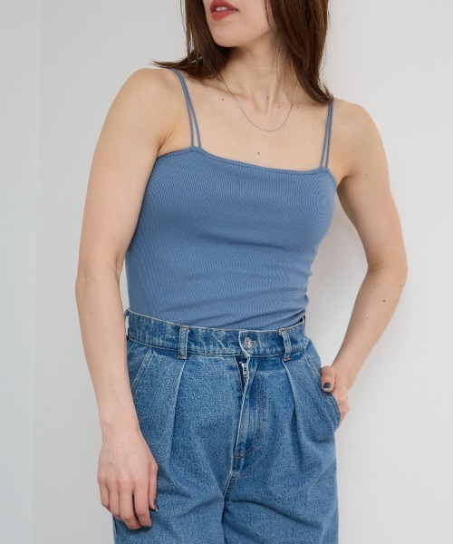 ZARA デニム ストラップ キャミソール ZARA - 新品ZARA ストレッチトップス ブラック Sの通販 by