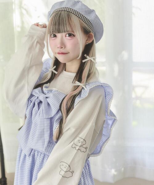 Whinny（ホワイニー）の「Whinny/とろけたいぬいぬいぬ?T（Tシャツ/カットソー・レディース・サックスブルー/ブラック/ホワイト・FREE）」の8枚目の写真