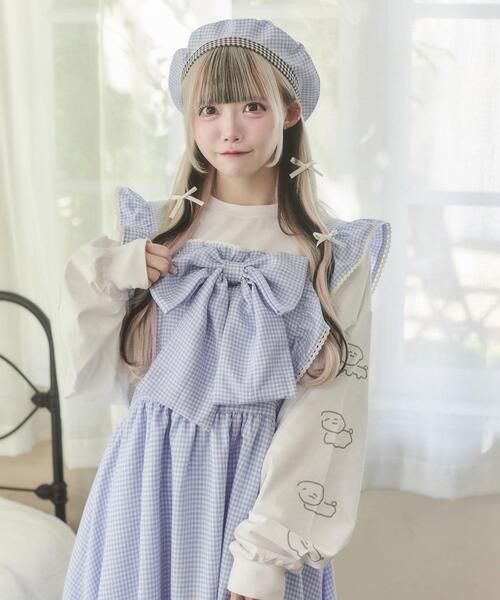 Whinny（ホワイニー）の「Whinny/とろけたいぬいぬいぬ?T（Tシャツ/カットソー・レディース・サックスブルー/ブラック/ホワイト・FREE）」の9枚目の写真