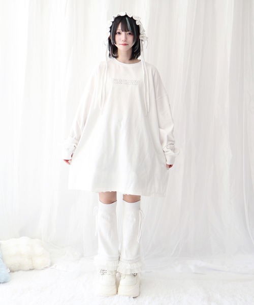 Whinny（ホワイニー）の「Whinny/とろけたいぬいぬいぬ?T（Tシャツ/カットソー・レディース・サックスブルー/ブラック/ホワイト・FREE）」の22枚目の写真