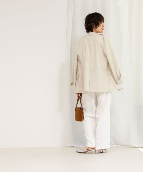 NOLLEY’S(ノーリーズ)の「《セットアップ対応》ウォッシャブルツイルイージータックワイドパンツ(その他パンツ・レディース・ブラック/チャコールグレー/ホワイト・34/36/38)」の7枚目の写真